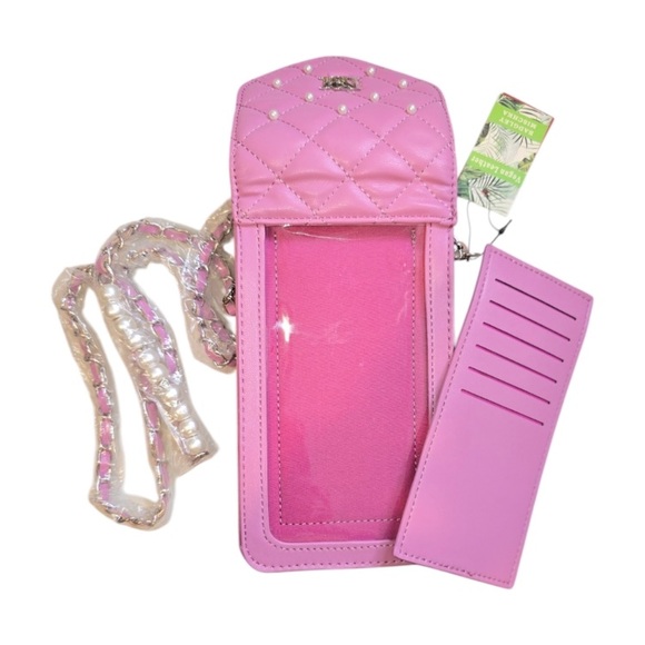 Badgley Mischka Pearls Strap Phone Case Purple NWT - Picture 5 of 9